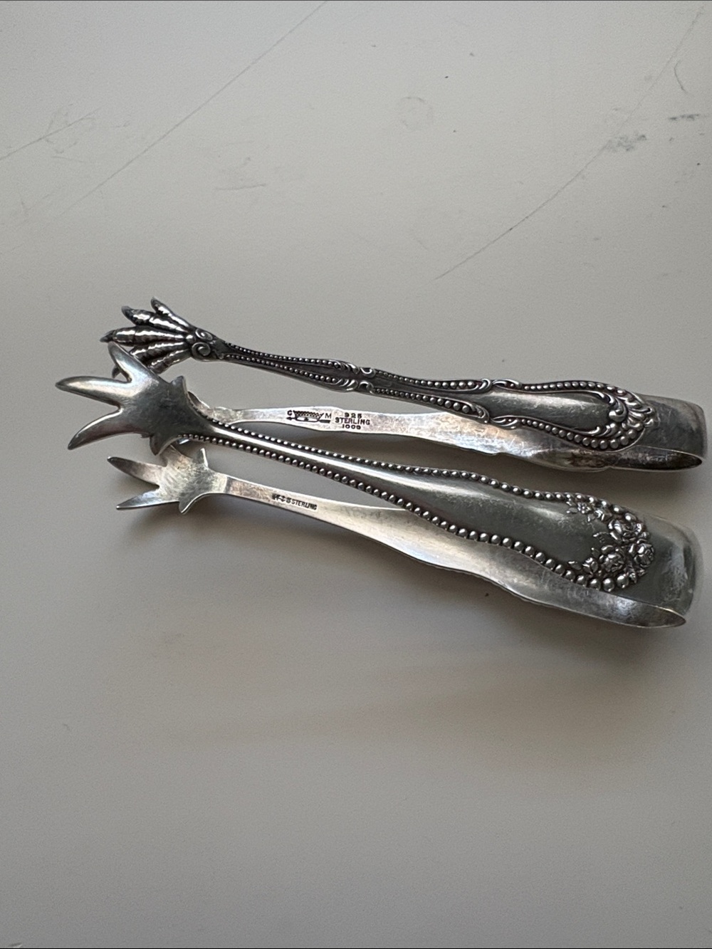 Vintage sterling silver sugar Tongs